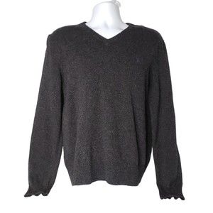 POLO By RALPH LAUREN 100% Lambswool Gray V Neck Sweater Size XL